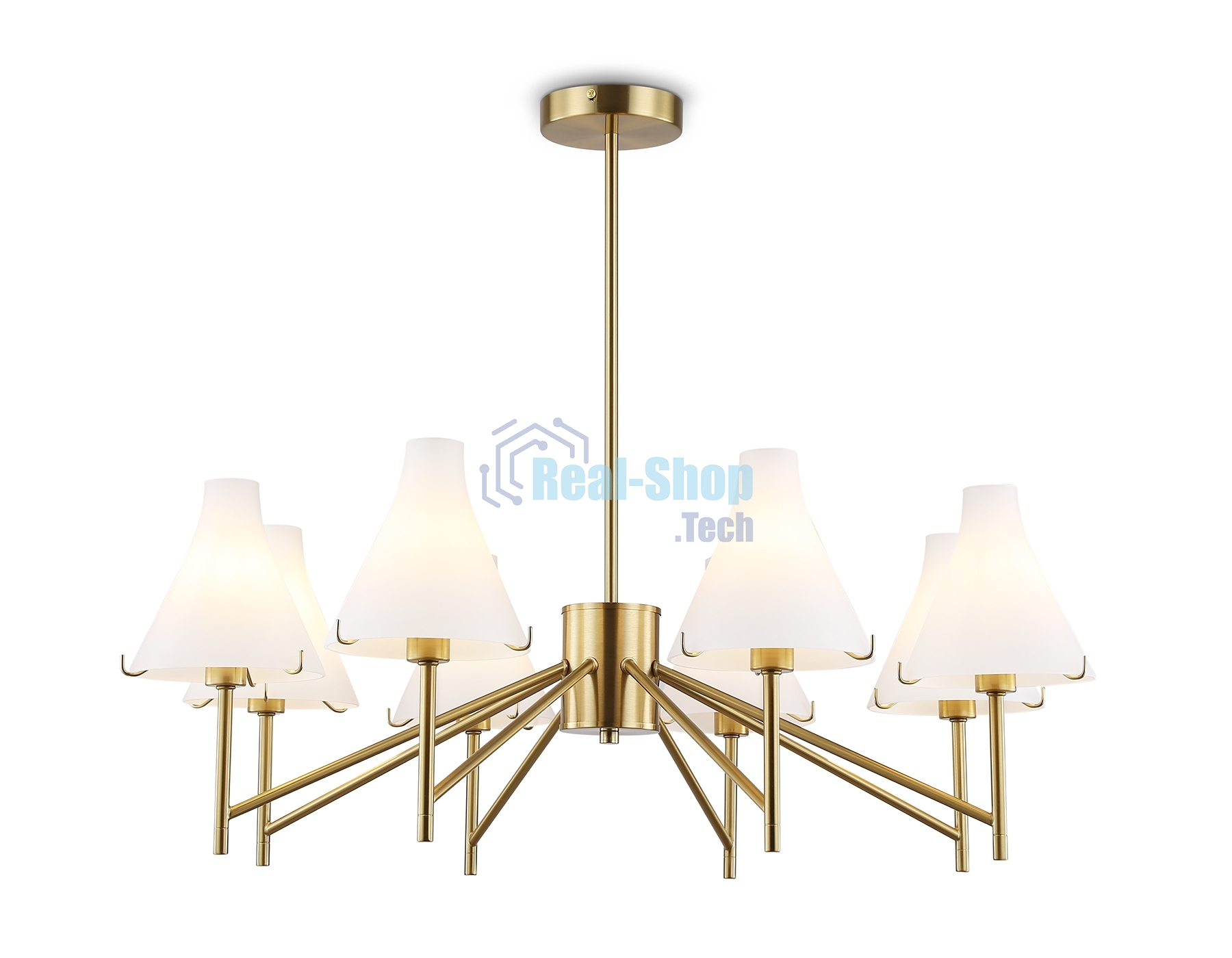 Люстра Ambrella light LH57135/8 BS/FR латунь/белый матовый E14/8 max 40W D800*650