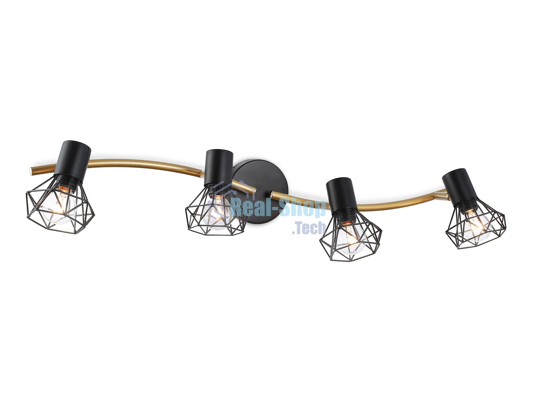 Светильник Ambrella light TR8658/4 BK/GD черный/золото E14/4 max 60W 750*100*185