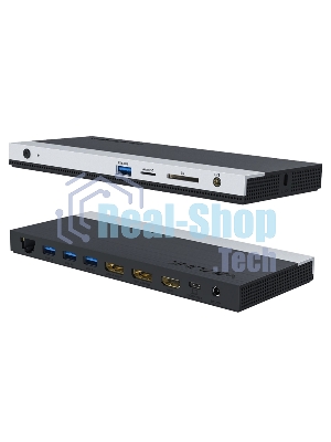 USB-концентратор Docking Station WAVLINK USB-C 4K Universal/85W PowerDelivery/2xUSB3.0/2xUSB2.0/1xUSB C/1xDP 4K 30HZ/1xHDMI 4K 30HZ/1xVGA/1xGigabit LAN/1xAudio In/Out/1xSD/Micro SD CardReader
