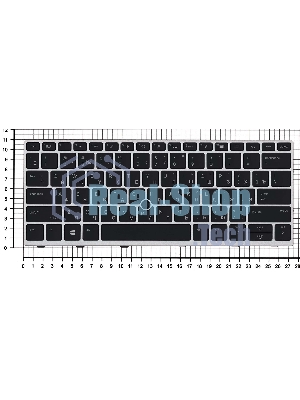 Клавиатура для ноутбука HP Elitebook 730 G5 735 G5 830 G5 836 G5 черная с серой рамкой и подсветкой