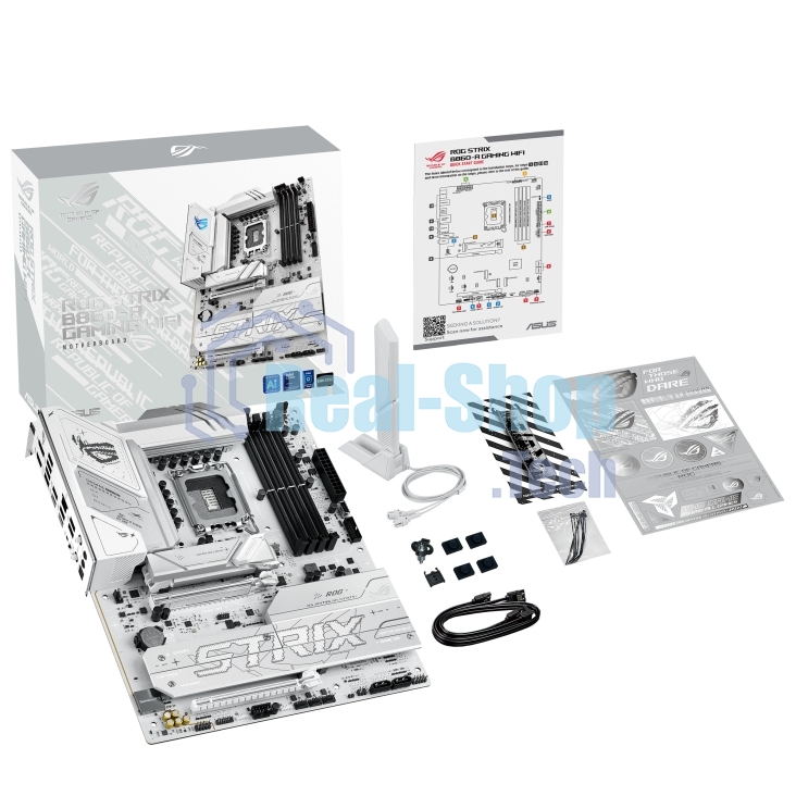 Материнская плата ASUS ROG STRIX B860-A GAMING WIFI, LGA1851, Intel B860, 4xDDR5, 4xSATA, 4xM.2, 2xPCIe 5.0 x16, 1xDP, 1xHDMI, 1x2.5Gb LAN, Wi-Fi, Bluetooth, 4xUSB 2.0, 2xUSB 3.2 Gen 1, 3xUSB 3.2 Gen 2, 1xUSB 4, 2xUSB-C, 3x3.5 мм, 7.1, ATX