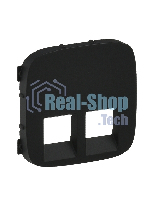 Лицевая панель розетки 2 гнезда, RJ11, RJ45, Антрацит