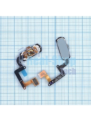 Кнопка HOME в сборе с механизмом и шлейфом для Samsung A320, синяя