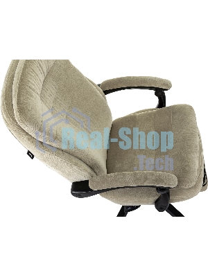 Кресло руководителя Бюрократ T-9950MSG-F Fabric песочный Light-21, крестов. пластик, подст. для ног