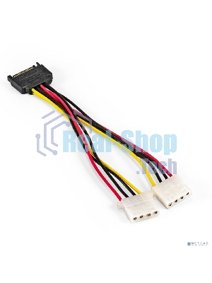 Кабель питания SATA ExeGate EX-CC-SATAM2MF-0.15 (15pin M/2xMolex F, 0,15м)