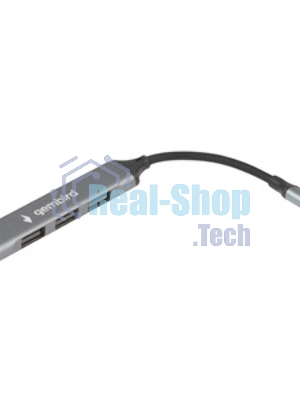 Разветвитель USB3.0/2.0 Gembird UHB-C202, USB3.0, 3xUSB2.0, кабель Type-C 10 см, алюминий, пакет