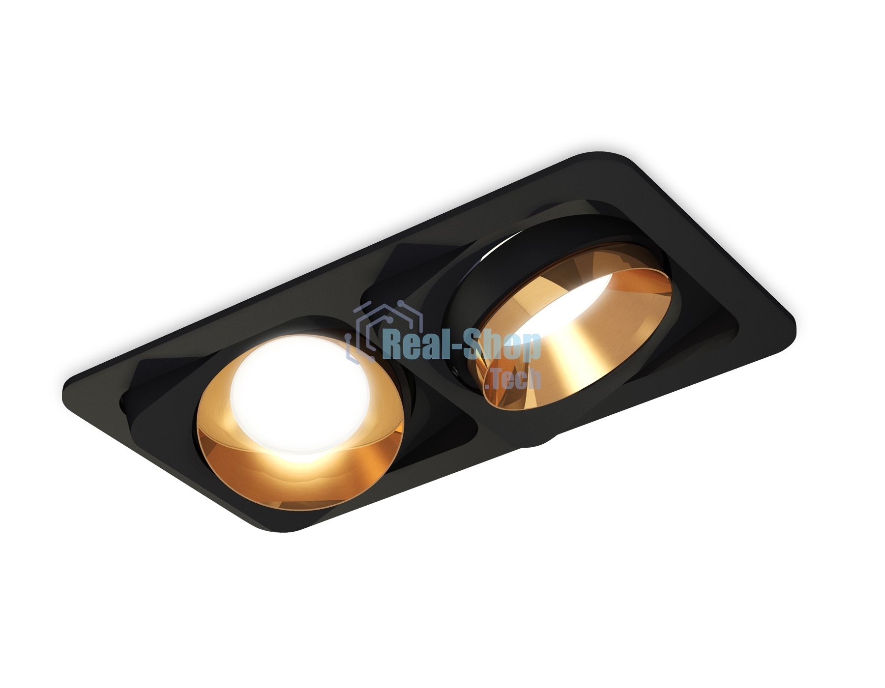 Комплект встраиваемого светильника Ambrella light XC7664024 SBK/PYG черный песок/золото желтое полированное MR16 GU5.3 (C7664, N7034)