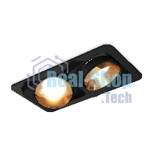 Комплект встраиваемого светильника Ambrella light XC7664024 SBK/PYG черный песок/золото желтое полированное MR16 GU5.3 (C7664, N7034)
