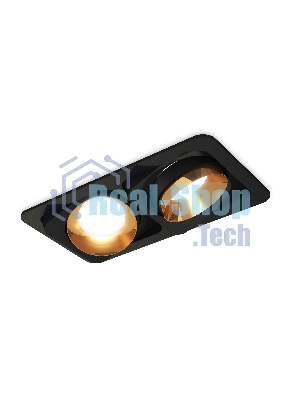 Комплект встраиваемого светильника Ambrella light XC7664024 SBK/PYG черный песок/золото желтое полированное MR16 GU5.3 (C7664, N7034)