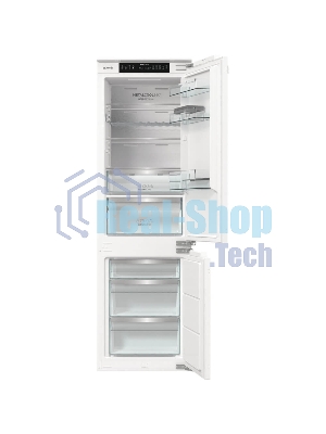 Встраиваемый холодильник Gorenje NRKI517E82WF, полезный объем 244 л, электронное управление, цифровой дисплей, автоматическое размораживание No Frost, быстрое замораживание, интенсивное охлаждение, зона свежести с контролем влажности, инверторный компрессор, энергоэффективность А+