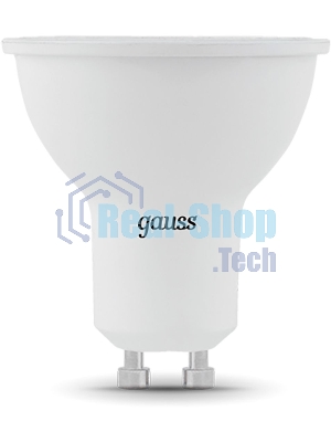 Лампа светодиодная Gauss черный 5Вт цок.:GU10 рефлектор 220B 3000K св.свеч.белый теп. MR16 (упак.:10шт)