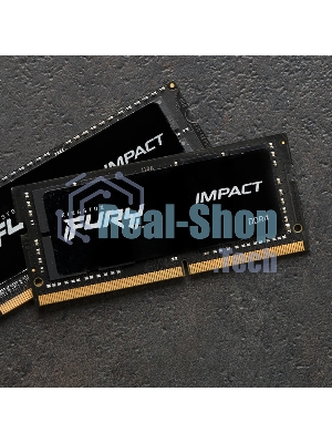Оперативная память Kingston Fury Impact, DDR5, 16Gb (1x16Gb), 6400MHz, CL38, ECC, SO-DIMM, с радиатором, черный