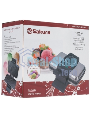 Вафельница Sakura SA-7405T 1000Вт нерж 