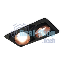 Комплект встраиваемого светильника Ambrella light XC7664025 SBK/PPG черный песок/золото розовое полированное MR16 GU5.3 (C7664, N7035)
