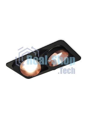Комплект встраиваемого светильника Ambrella light XC7664025 SBK/PPG черный песок/золото розовое полированное MR16 GU5.3 (C7664, N7035)