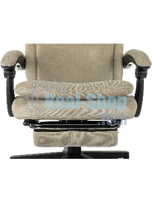 Кресло руководителя Бюрократ T-9950MSG-F Fabric песочный Light-21, крестов. пластик, подст. для ног