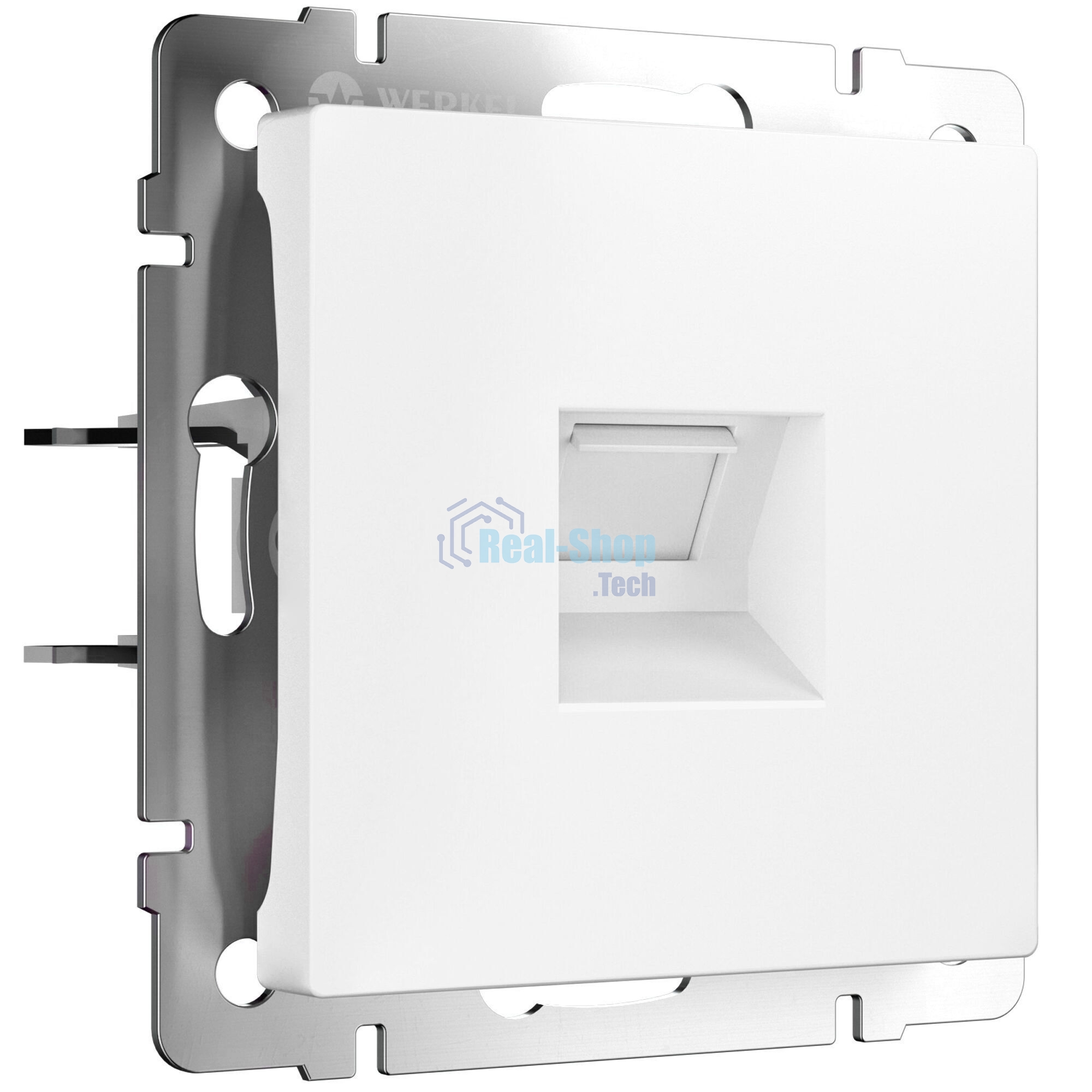 Розетка Ethernet RJ-45 cat. 6A экранированная (белый матовый)