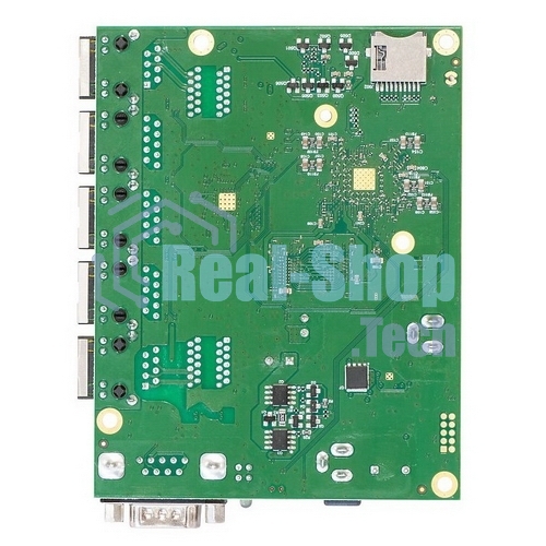 Плата маршрутизатора RB450Gx4 без корпуса RouterBOARD 450Gx4 with four core 716MHz Atheros CPU, 1 Gb RAM, 5 Gigabit LAN ports, PoE OUT on port #5, RouterOS L5