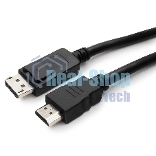 Кабель DisplayPort-HDMI Gembird/Cablexpert 3м, 20M/19M, черный, экран, пакет