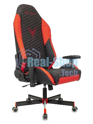 Кресло игровое Knight Neon черный/красный соты эко.кожа с подголов. крестовина металл