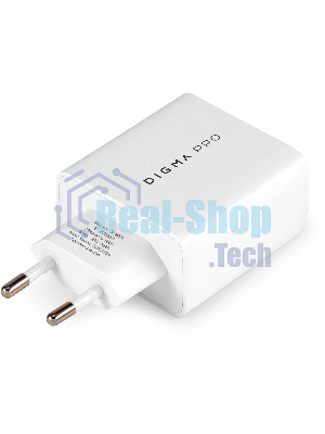 Сетевое зарядное устройство Digma Pro DPW6B 65W 3.25A (PD+QC) 2хUSB-C/USB-A универсальное белый (DPW6B5GX12WH)