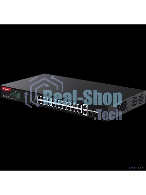 Коммутатор неуправляемый IP-COM G1128P-24-410W PoE, 28 портов, 26x1 Гбит/с, SFP 2x1 Гбит/с, PoE 24x30 Вт (до 370 Вт)