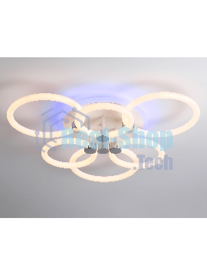 Потолочный светодиодный светильник FA3844/3+3 WH белый 102W 3000K-6400K+RGB D670*115 (ПДУ РАДИО 2.4G)