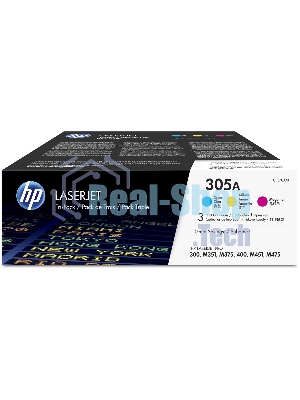 Картридж лазерный набор HP CF370AM № 305A голубой/пурпурный/желтый CLJ M451 (CE411A+CE412A+CE413A)