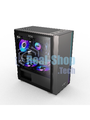Компьютерный корпус без блока питания PCCOOLER LM300 ARGb BK, Flat Mid Tower, черный, TG, 0.45 SPCC, 1x120мм mATX, mITX 170/330/150мм 2x2.5
