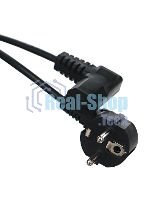 Кабель компьютер - розетка угловой 220V 1.8м (Европейский стандарт) TP021DA-1.8-BK