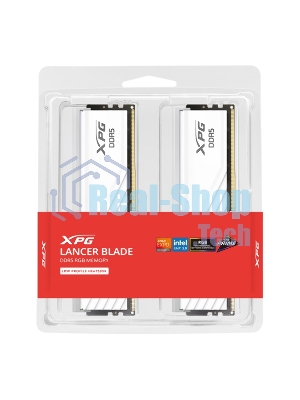 Оперативная память XPG Lancer Blade RGB, DDR5, 32Gb (2x16Gb), 6000MHz, CL34, DIMM, с радиаторами, RGB, белый