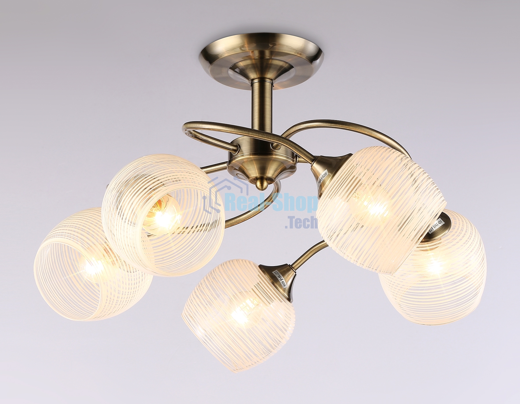 Светильник Ambrella light TR3199/5 SB/CL/FR бронза/прозрачный/белый матовый E27/5 max 40W D600*485