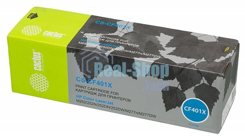 Картридж лазерный Cactus CS-CF401X голубой (2300 стр.) для HP CLJ M252/252N/252DN/252DW/M277n/M277DW