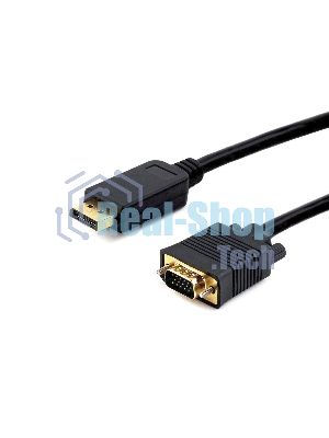 Кабель DisplayPort->VGA Cablexpert CCP-DPM-VGAM-6, 1,8м, 20M/15M, черный, экран, пакет