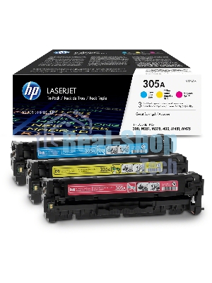 Картридж лазерный набор HP CF370AM № 305A голубой/пурпурный/желтый CLJ M451 (CE411A+CE412A+CE413A)