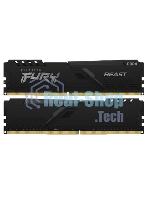 Оперативная память Kingston Fury Beast, DDR4, 16GB (2x8GB), 3600MHz, CL17, DIMM, с радиаторами, черный