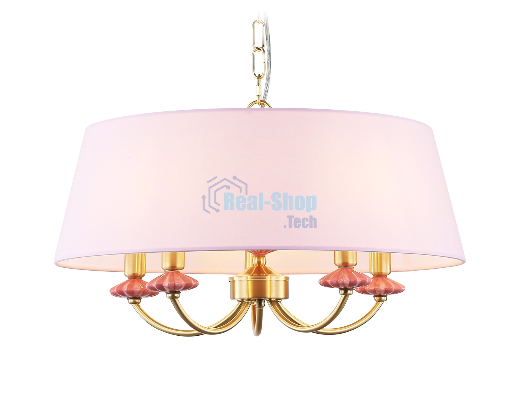 Люстра Ambrella light LH75021/5 GD/PI золото/розовый E14/5 max 40W D550*730