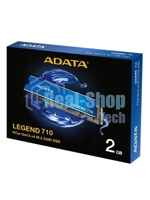 Накопитель SSD ADATA LEGEND 710, 2Tb, PCIe 3.0 x4, M.2 2280, NVMe, R/W 2400/1800, с радиатором