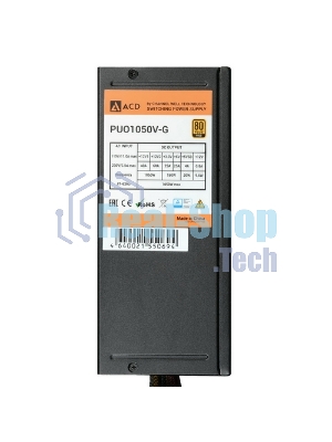 Блок питания CWT PUO1050V-G, 1050Вт, 80 PLUS Gold, 140мм, модульный, черный