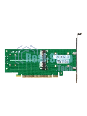 Переходник ExeGate EXE-597E4 (4 x M.2 M key -> PCI-E x16 v3.0, для установки четырех SSD M.2 2230/2242/2260/2280/22110 M key NGFF в слот PCI-E, материнская плата должна быть c функции Bifurcation PCI-E)