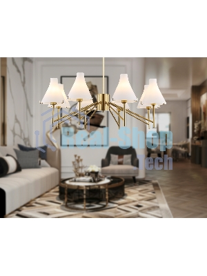 Люстра Ambrella light LH57135/8 BS/FR латунь/белый матовый E14/8 max 40W D800*650