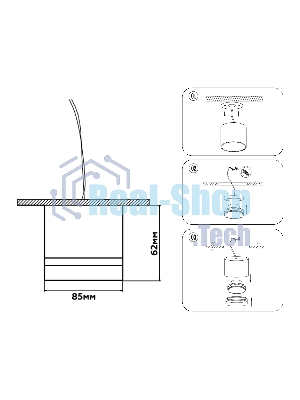 Светильник Ambrella light TN5245 WH белый GX53 max 12W D85*62