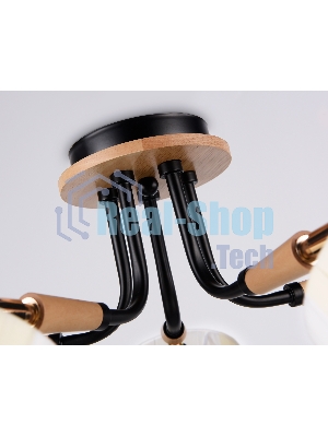 Светильник Ambrella light TR4733/5 BK/LWD черный/светлое дерево E27/5 max 40W D610*270