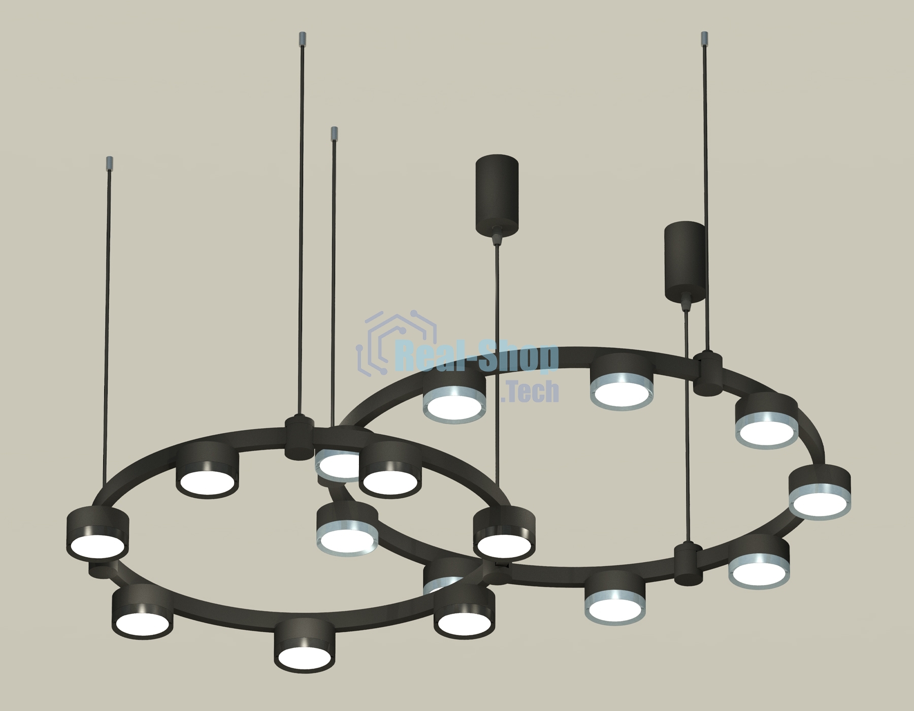 Светильник Ambrella light XR92091210/16 SBK/PPH/PBK черный песок/графит полированный/черный полированный GX53