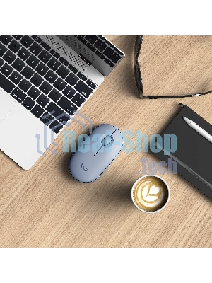 Мышь беспроводная Logitech Pebble M350 серый, 1000 dpi, радиоканал, Bluetooth, USB, кнопки - 3