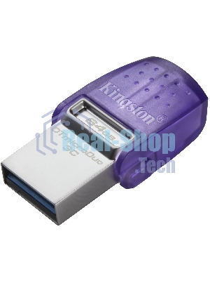 Флешка USB Kingston DataTraveler microDuo 3C (DTDUO3CG3/64Gb), 64Gb, USB 3.2 Gen 1/Type-C, R/W 200/15, фиолетовый