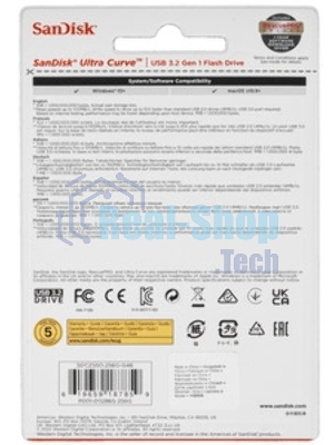 Флешка USB 256Gb SanDisk CZ550 Ultra Curve, USB 3.2 Blue
