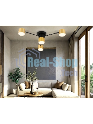 Потолочный светильник Ambrella light FL51722/4 BK/GD черный/золото GX53/4 max 12W 645*135