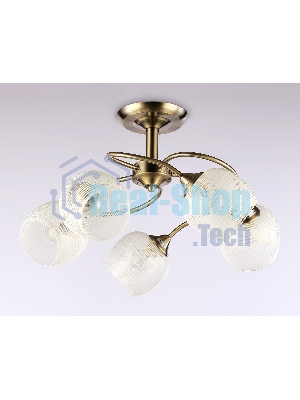 Светильник Ambrella light TR3199/5 SB/CL/FR бронза/прозрачный/белый матовый E27/5 max 40W D600*485