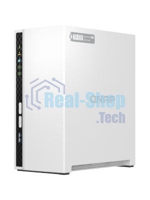 Сетевое хранилище SMB QNAP TS-233 NAS 2 HDD trays. ARM 4-core Cortex-A55 2.0GHz, ram 2 Gb (max), 1x1GbE, 2xUSB 2.0 port,1xUSB 3.2 Gen 1